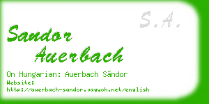 sandor auerbach business card